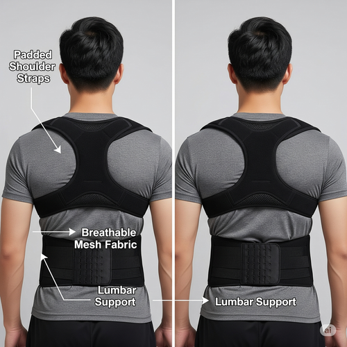 Posture Corrector Belt for Men & Women – Breathable & Adjustable Back Support Brace